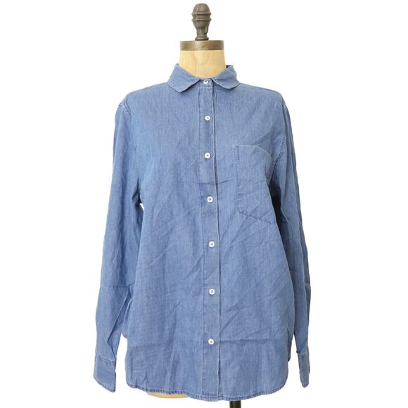 Everlane Chambray Jean Relaxed Button Up Shirt Size XS Blue Long Sleeve NEW B63 - Picture 1 of 5